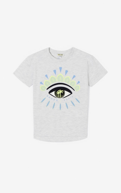 Kenzo Kids Cali Party' Eye T-shirt Pale Grey